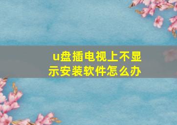 u盘插电视上不显示安装软件怎么办