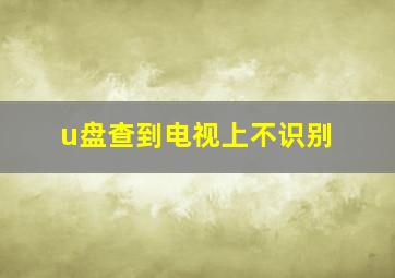 u盘查到电视上不识别