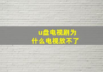 u盘电视剧为什么电视放不了