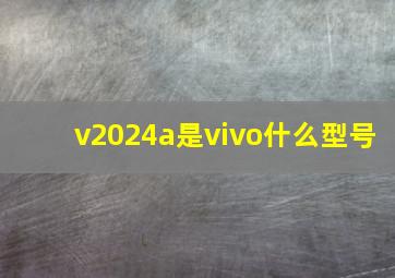 v2024a是vivo什么型号