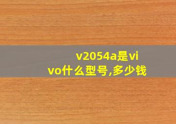 v2054a是vivo什么型号,多少钱