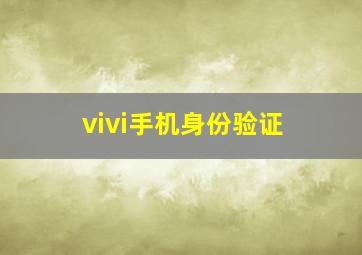 vivi手机身份验证