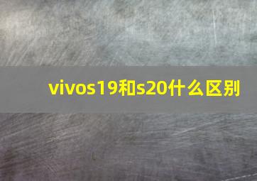 vivos19和s20什么区别