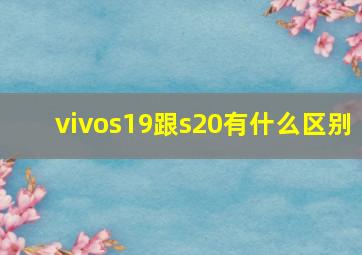 vivos19跟s20有什么区别