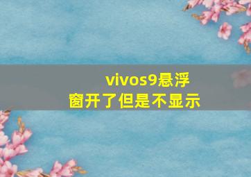 vivos9悬浮窗开了但是不显示