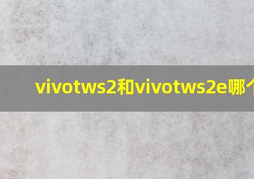 vivotws2和vivotws2e哪个好