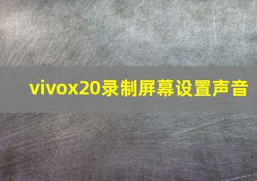 vivox20录制屏幕设置声音