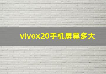 vivox20手机屏幕多大