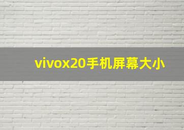 vivox20手机屏幕大小