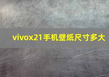 vivox21手机壁纸尺寸多大