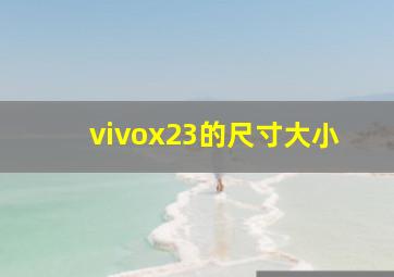 vivox23的尺寸大小