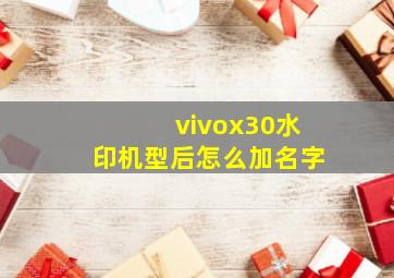 vivox30水印机型后怎么加名字