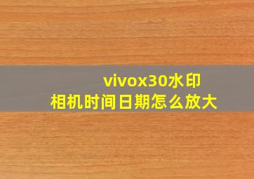 vivox30水印相机时间日期怎么放大