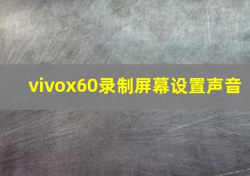 vivox60录制屏幕设置声音