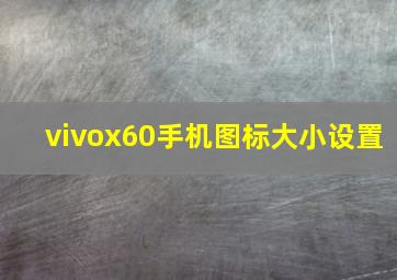 vivox60手机图标大小设置