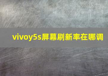 vivoy5s屏幕刷新率在哪调