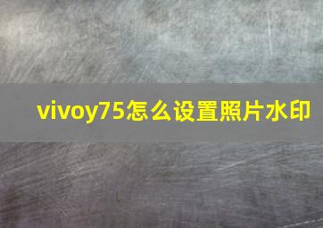 vivoy75怎么设置照片水印