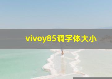 vivoy85调字体大小