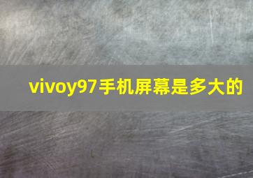 vivoy97手机屏幕是多大的