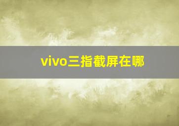 vivo三指截屏在哪