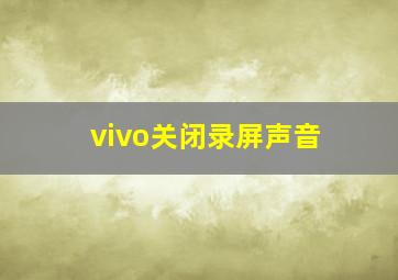 vivo关闭录屏声音