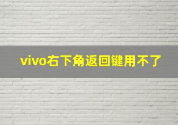 vivo右下角返回键用不了