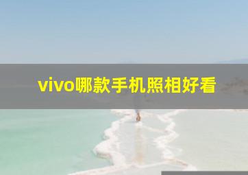 vivo哪款手机照相好看