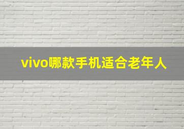 vivo哪款手机适合老年人