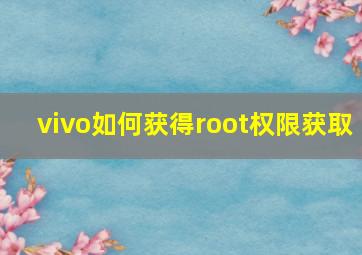 vivo如何获得root权限获取