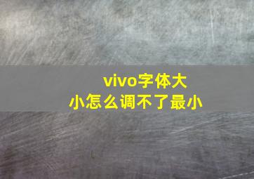 vivo字体大小怎么调不了最小