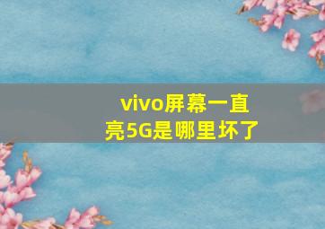 vivo屏幕一直亮5G是哪里坏了