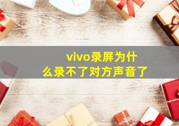 vivo录屏为什么录不了对方声音了