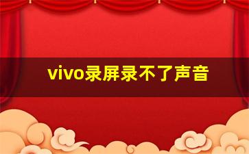 vivo录屏录不了声音