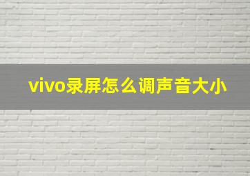 vivo录屏怎么调声音大小