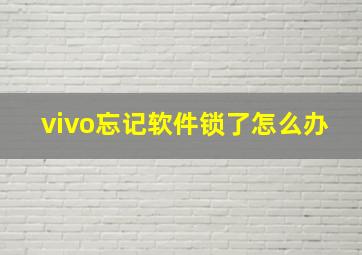 vivo忘记软件锁了怎么办