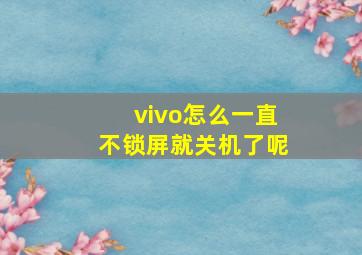 vivo怎么一直不锁屏就关机了呢