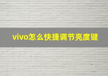 vivo怎么快捷调节亮度键