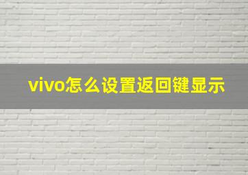 vivo怎么设置返回键显示