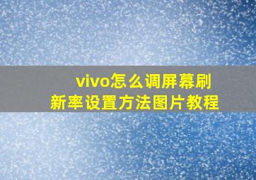 vivo怎么调屏幕刷新率设置方法图片教程