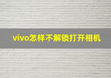 vivo怎样不解锁打开相机