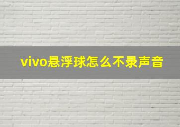 vivo悬浮球怎么不录声音