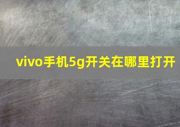 vivo手机5g开关在哪里打开