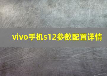 vivo手机s12参数配置详情