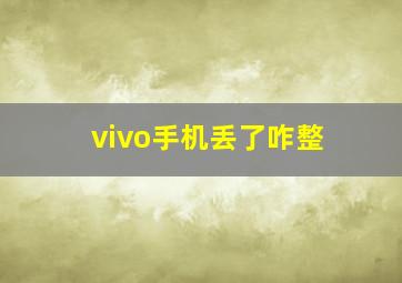 vivo手机丢了咋整