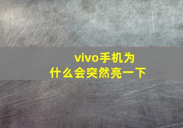 vivo手机为什么会突然亮一下