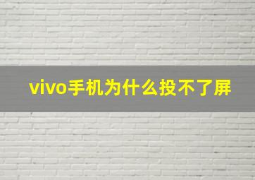 vivo手机为什么投不了屏