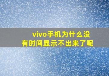 vivo手机为什么没有时间显示不出来了呢