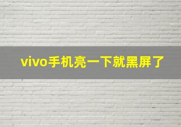 vivo手机亮一下就黑屏了