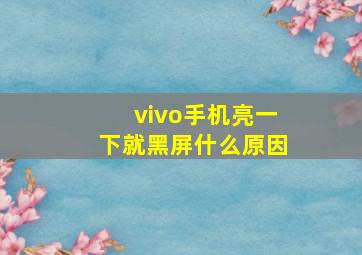 vivo手机亮一下就黑屏什么原因