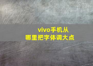 vivo手机从哪里把字体调大点